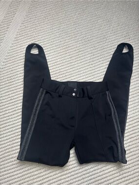 Goldbergh Paris Belted Black Ski Pants Slim-leg Stirrup Ski Pants US 8